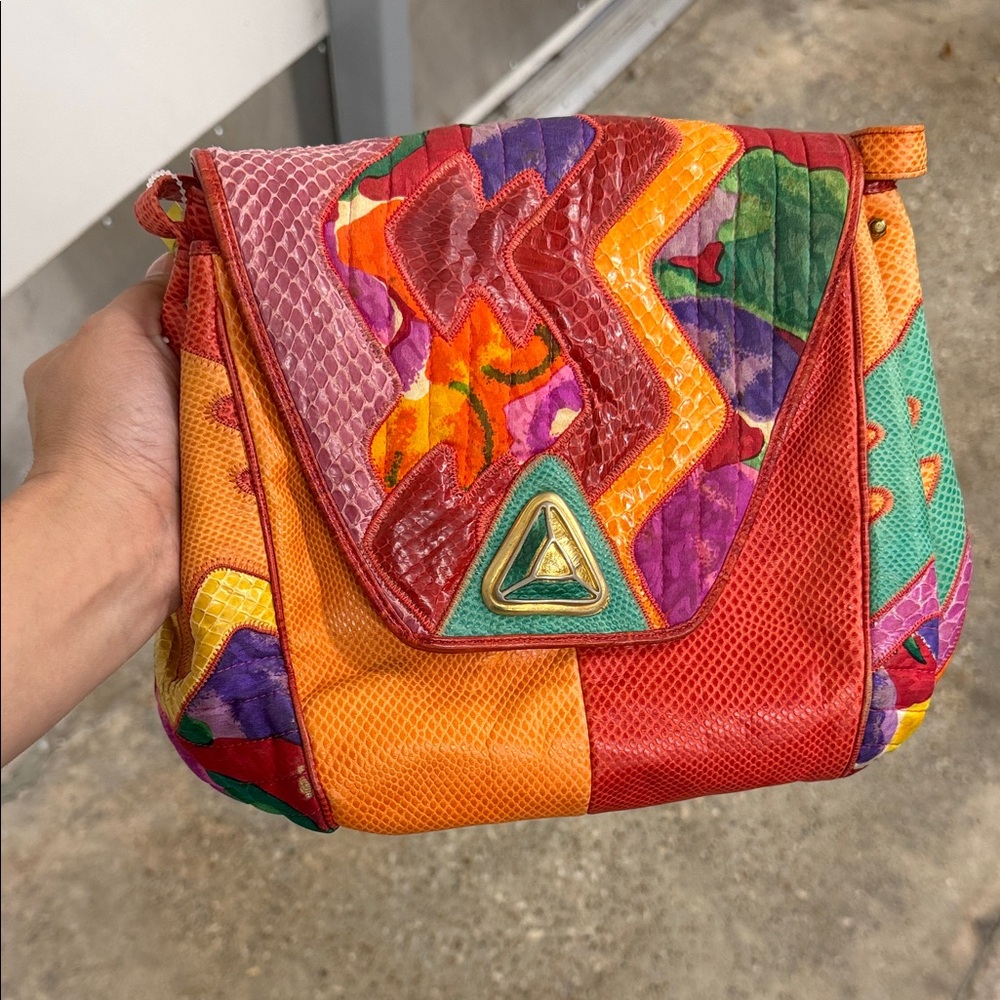 Vibrant Patchwork Shoulder Bag sharif vintage bag… - image 1